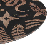 Mystische Symbole: Schlange, Sonne, Mond. Schneidebrett (Ecke)