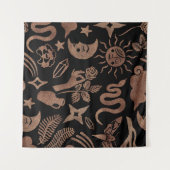 Mystische Symbole: Schlange, Sonne, Mond. Wandteppich (Vorderseite (Horizontal))