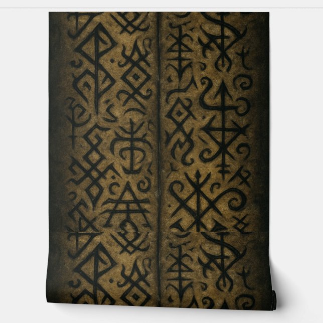 Mystische Symbole und dunkle okkultistische Tapete (Abrollen)