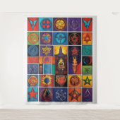 Mystische Symbole Wandteppich (Vorderseite)