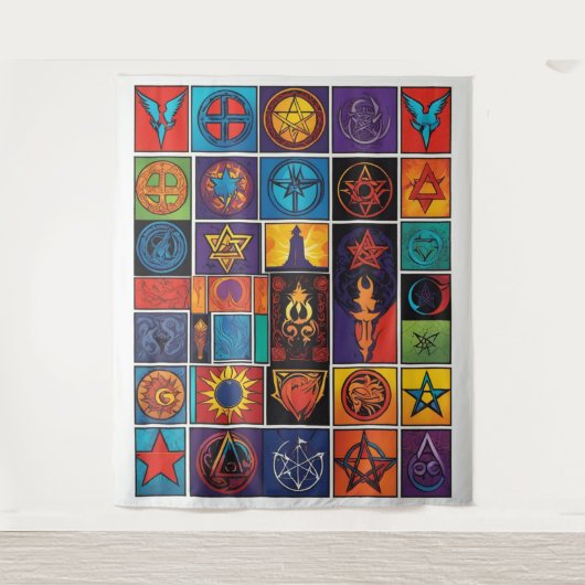 Mystische Symbole Wandteppich (Vorderseite)
