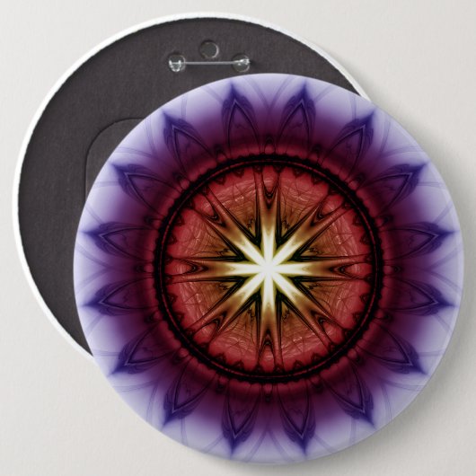Mystische symbolische Fraktal Button (Vorne & Hinten)