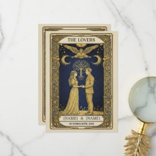 Mystische Tarot-Hochzeits-Einladung – Benutzerdefi Dankeskarte