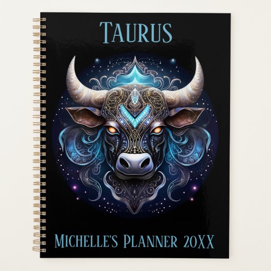 Mystische Taurus-Sternzeichen-Kunst Planer (Vorderseite)