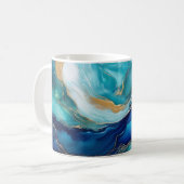 Mystische Tides: Die Kunst des Kobalt und Aquamari Kaffeetasse (Vorderseite Links)
