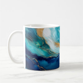 Mystische Tides: Die Kunst des Kobalt und Aquamari Kaffeetasse