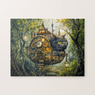 Mystische Uhrwerkkatze Puzzle
