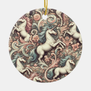 Mystische Viktorianische Hörner: Verzauberte Blüte Keramik Ornament