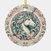 Mystische Viktorianische Hörner: Verzauberte Blüte Keramik Ornament (Vorne)