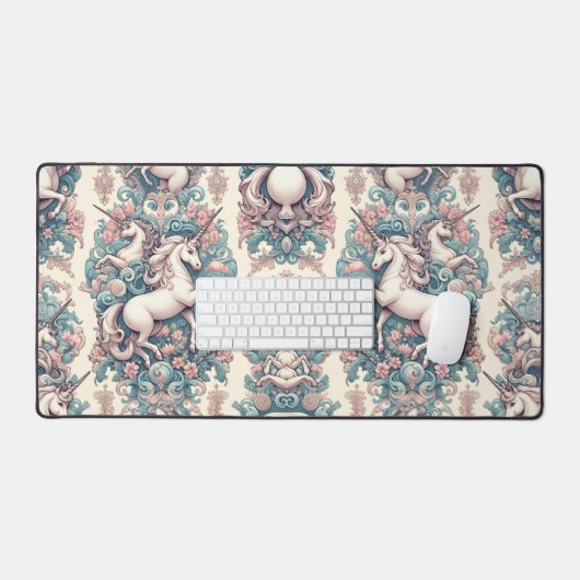 Mystische Viktorianische Hörner: Verzauberte Blüte Schreibtischunterlage (Tastatur & Maus)