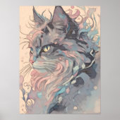 Mystische Vintage Art der Katze Poster (Vorne)