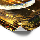 Mystische Vintage Goldmondkristalle Poster (Ecke)