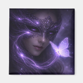 Mystische Violette Maskerade Schmetterling Fantasi Magnet