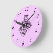 Mystische Violette Rose Runde Wanduhr (Winkel)