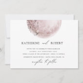 Mystische Vollmond Blush Pink Hochzeit Einladung (Vorderseite)