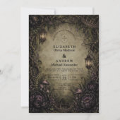 Mystische Wald-Fee-Goth-Hochzeit Einladung (Vorderseite)