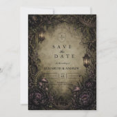 Mystische Wald-Fee-Goth-Hochzeit Save The Date (Vorderseite)
