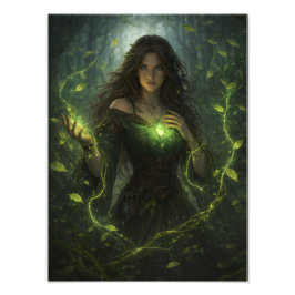 Mystische Wald-Magierin – Fantasy Natur Poster