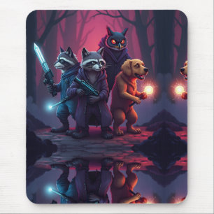 Mystische Wald-Tierkrieger-Kunst Mousepad