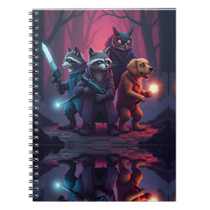 Mystische Wald-Tierkrieger-Kunst Notizblock