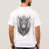 Mystische Wälder: Kontur von Schwarz und Weiß T-Shirt (Rückseite)