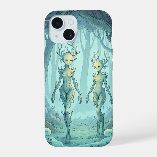 Mystische Waldgeister iPhone 15 Hülle (Rückseite)
