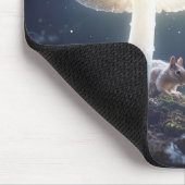 Mystische Waldlandschaft mit Eichhörnchen und Pilz Mousepad (Ecke)