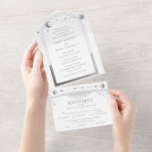 Mystische Weiße Silver Sun Moon Astronomie Raum All In One Einladung (Abreißen)