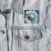 Mystische Weiße Tiger und Frauen Button (Beispiel)