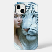 Mystische Weiße Tiger und Frauen Case-Mate iPhone Hülle (Rückseite)