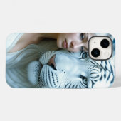 Mystische Weiße Tiger und Frauen Case-Mate iPhone Hülle (Rückseite (Horizontal))