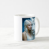 Mystische Weiße Tiger und schöne Frau Kaffeetasse (VorderseiteRechts)