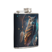 Mystische Weltraum-Eule mit Dreamcatcher-Kunst Flachmann (Rechts)