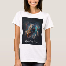 Mystische Weltraum-Eule mit Dreamcatcher-Kunst