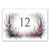 Mystische Wildblumen Rustikale Waldhochzeit Tischnummer (Rückseite)