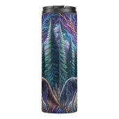 Mystische Wölfe Kosmische Waldverbindung Thermosbecher (Rückseite)