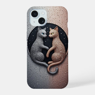 Mystische Yin Yang Katzen ✨ Triefende Dunkle Ästhe iPhone 15 Hülle