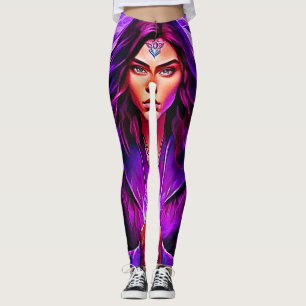 Mystische Zauberei mit glühender Aura Leggings