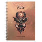 Mystische Zeitreise mit Flügeln, Steampunkuhr. Notizblock (Vorderseite)