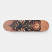 Mystische Zeitreise mit Flügeln, Steampunkuhr. Skateboard (Horizontal)