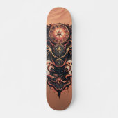 Mystische Zeitreise mit Flügeln, Steampunkuhr. Skateboard (Vorne)