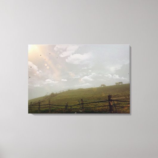 Mystischer Abend, Pferdeweidekunst Leinwanddruck (Vorderseite)