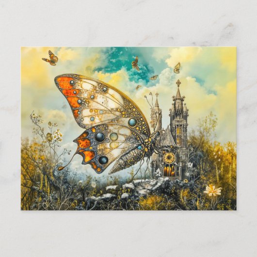 Mystischer Altar Schmetterling Postkarte (Vorderseite)