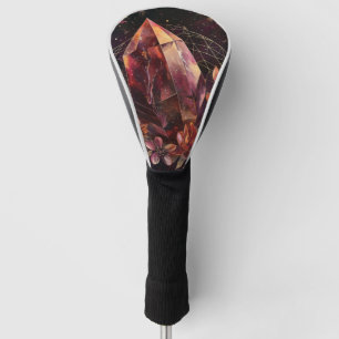 Mystischer Amethyst-Kristall-Blumen-Galaxie-Kunst Golf Headcover
