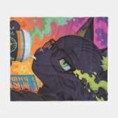 Mystischer Anime-Schwarzer Kater Fleecedecke (Vorderseite (Horizontal))