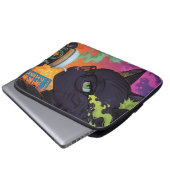 Mystischer Anime-Schwarzer Kater Laptopschutzhülle (Vorne Knopf)