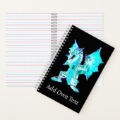 Mystischer Aqua-Blauer Fantasy-Drache Mythische Ku Notizblock (Innen)