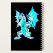 Mystischer Aqua-Blauer Fantasy-Drache Mythische Ku Notizblock (Rückseite)