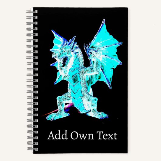 Mystischer Aqua-Blauer Fantasy-Drache Mythische Ku Notizblock (Vorderseite)