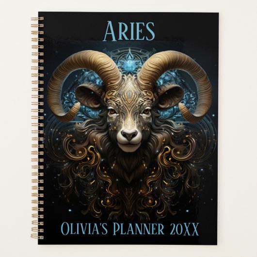 Mystischer Aries Sternzeichenplaner Planer (Vorderseite)